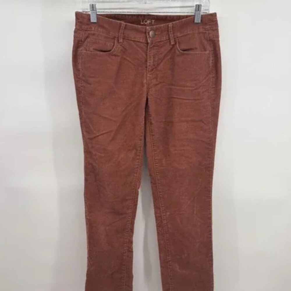 LOFT Ann Taylor Corduroy Pants Womens 27/4 Modern Straight Leg Brown